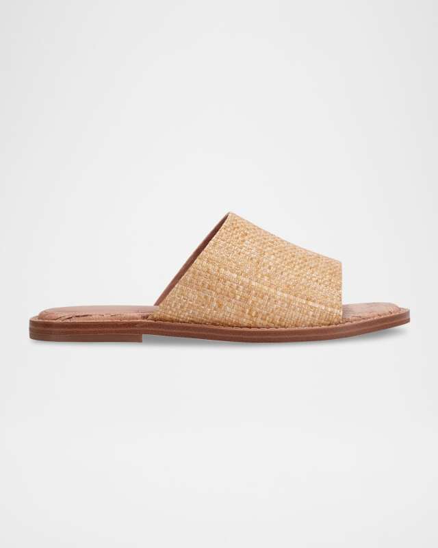 Grayce Woven Raffia and Leather Sandals